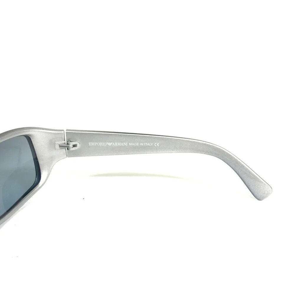 Emporio Armani Sunglasses 705-S 777/53 Blue Silver Rectangular with Blue Lenses